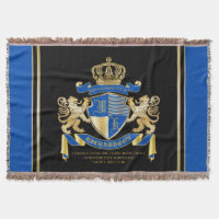Créez votre propre manteau d'emblème bleu de lion