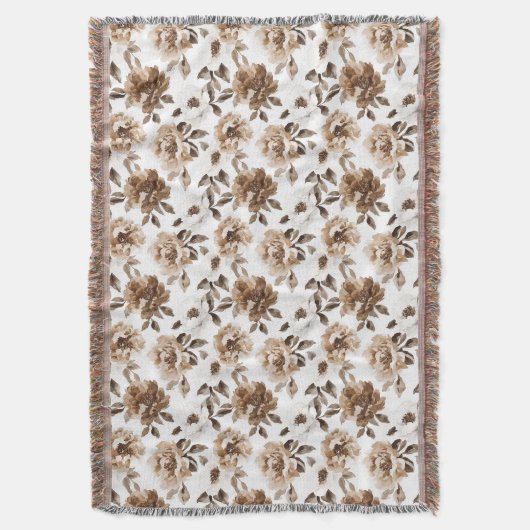 Couverture Crème Brown Fleurs blanches Noël (devant Vertical)