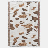 Couverture Crème Chocolée Brown Vache d'animal Impression (devant Vertical)