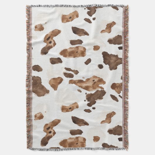 Couverture Crème Chocolée Brown Vache d'animal Impression (devant Vertical)