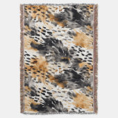 Couverture Crème noire blanche léopard animal (devant Vertical)