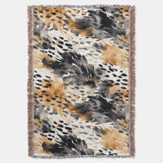 Couverture Crème noire blanche léopard animal (devant Vertical)