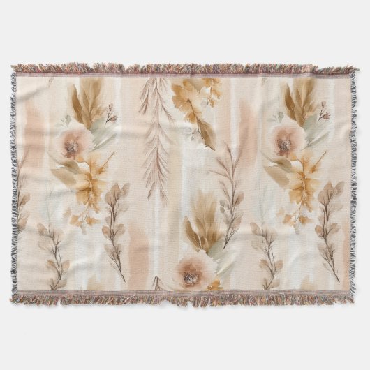Couverture Crème Rustique Floral Boho (Devant)