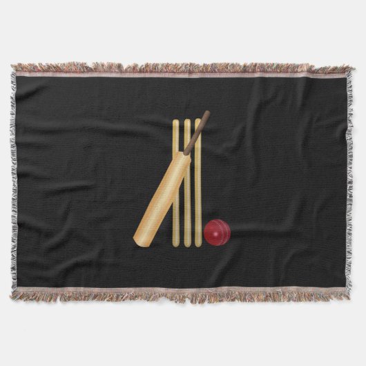 Couverture Cricket - Wicket, chauve-souris et balle en noir (Devant)