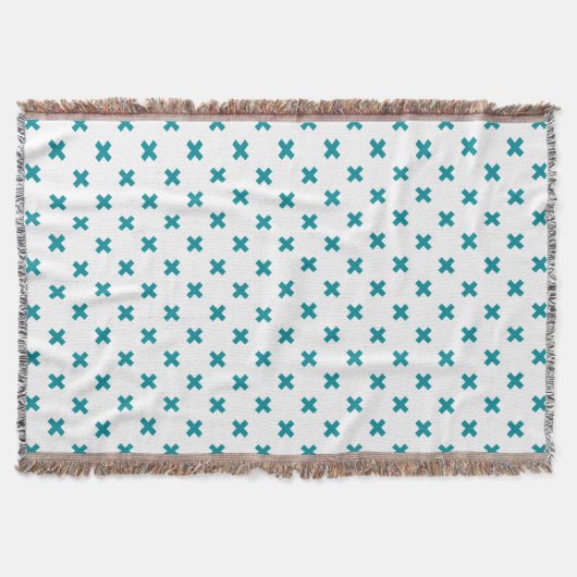 Couverture Crochets turquoises sur blanc (Devant)