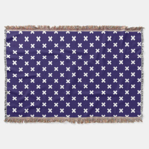 Couverture Croix blanches sur bleu marine