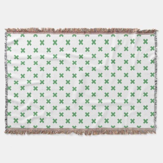 Couverture Croix verte coutures sur blanc (Devant)