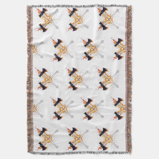 Couverture Crossed Fantasy Axes with Fiery Energy – Powerful  (devant Vertical)