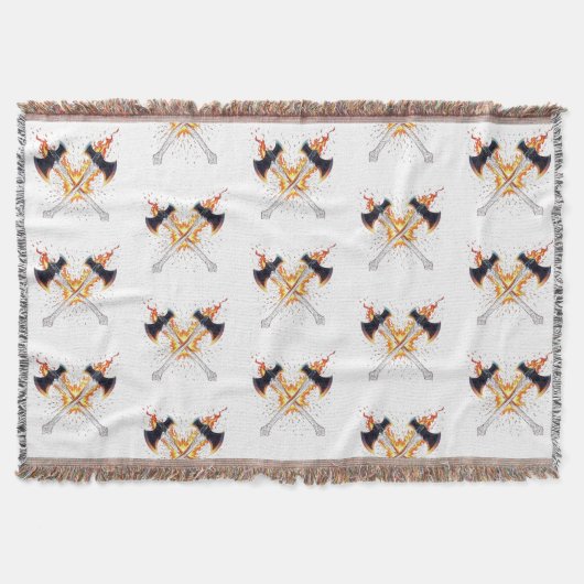 Couverture Crossed Fantasy Axes with Fiery Energy – Powerful  (Devant)