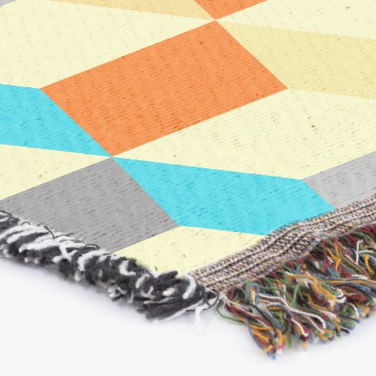 Couverture Cubes géométriques Aqua Jaune Moderne Abstrait (Coin)