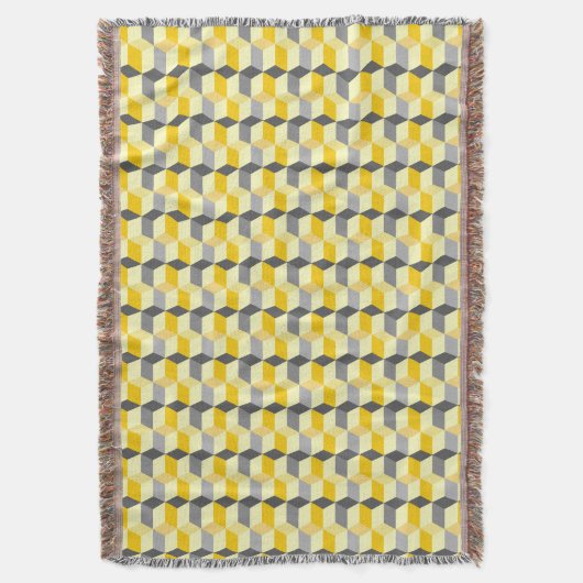 Couverture Cubes géométriques Jaune et gris Moderne Abstrait (devant Vertical)