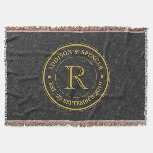 Couverture Cuir de noir de monogramme d'or d'anniversaire de (Devant)