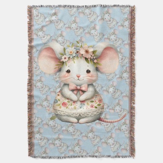 Couverture Cuisine Florale Souris Couronne Fleur (devant Vertical)