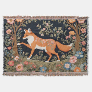 Couverture Curieux Fox Faux Broderie Élégant Floral