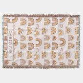 Couverture Custom Boho Desert Rainbow Arch Pattern Taupe (Devant)