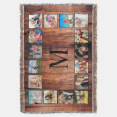 Couverture Custom Family Photo Collage Reclaimed Wood (devant Vertical)
