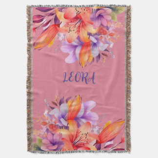 Couverture Custom Name Flower Cozy Fleece Throw