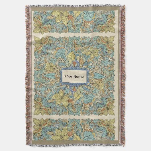 Couverture Custom Name Zen Mandala Throw Blanket. (devant Vertical)