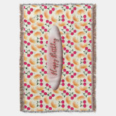 Couverture Custom Orange Floral Cherry Pattern (devant Vertical)