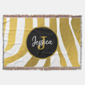 Couverture Customisé Faux Gold Zebra Print Stripes Motif (Devant)