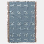 Couverture Customized Blue White Rope Knot Monogram Soft Warm (devant Vertical)