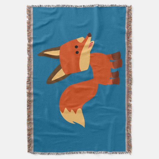 Couverture Cute Astute Cartoon Fox Jeter Blanket (devant Vertical)