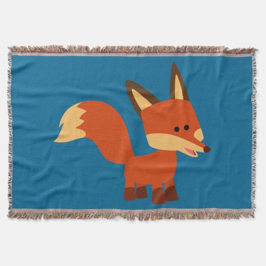 Couverture Cute Astute Cartoon Fox Jeter Blanket (Devant)