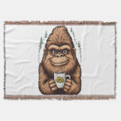 Couverture Cute Bigfoot Drinking Coffee  Funny Sasquatch  (Devant)