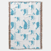 Couverture Cute Blue Whale Seamless Ocean Pattern (1) (devant Vertical)