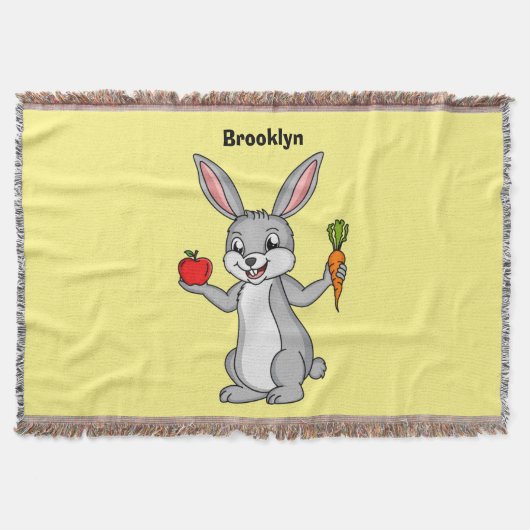 Couverture Cute bunny rabbit with vegetables (Devant)
