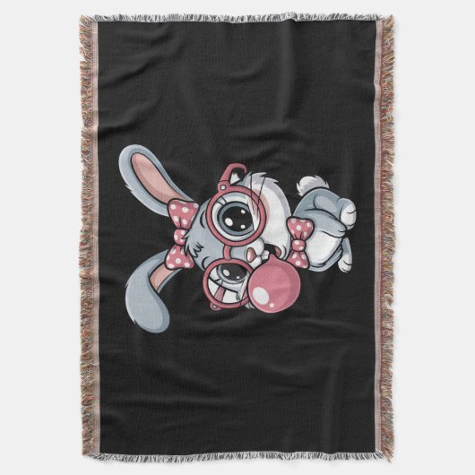 Couverture Cute Bunny with Glasses Blowing Bubble Gum (devant Vertical)