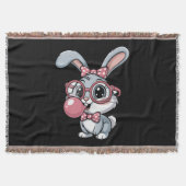 Couverture Cute Bunny with Glasses Blowing Bubble Gum (Devant)