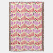 Couverture Cute Cat Cherry Floral Pattern | Kawaii Kitty  (devant Vertical)