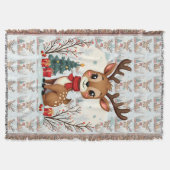 Couverture Cute Christmas Reindeer Scene Snowy Forest (Devant)