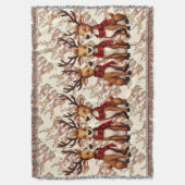 Couverture Cute Christmas Reindeer Trio with Plaid Scarves (devant Vertical)