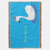 Couverture Cute cygne blanc avec dessin de la couronne (devant Vertical)