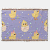 Couverture Cute Easter Chick with Pink Bow Seamless Pattern  (Devant)