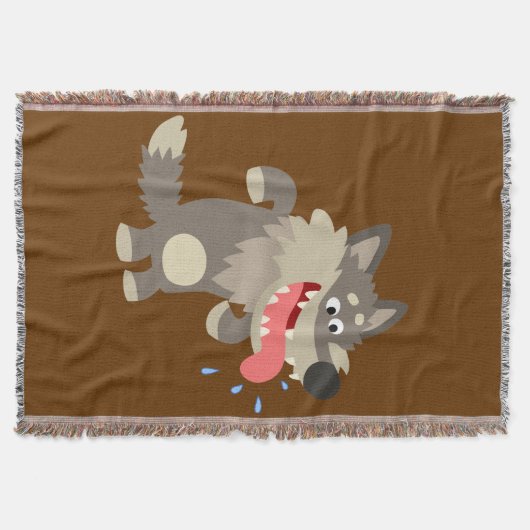 Couverture Cute Famille Cartoon Wolf Lance Blanket (Devant)