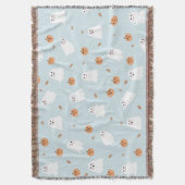 Couverture Cute Fantôme et Citrouille Motif d'Halloween bleu (devant Vertical)