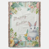 Couverture Cute, floral heureux lapin de Pâques (devant Vertical)