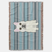 Couverture Cute French Bulldog Blue Striped (devant Vertical)
