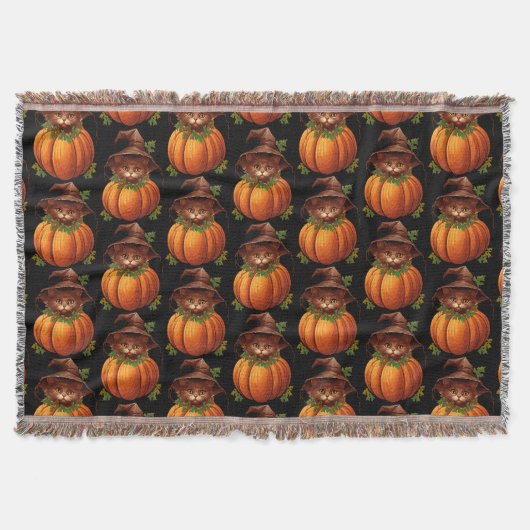 COUVERTURE CUTE FUNNY CHAT CITROUILLE (Devant)