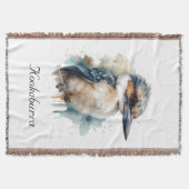 Couverture Cute Kookaburra sur une branche, personnalisé (Devant)