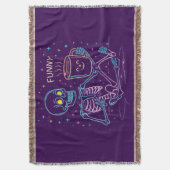 Couverture Cute Neon Skeleton Drinking Coffee – Funny Pastel (devant Vertical)