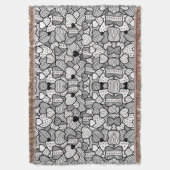 Couverture Cute noir blanc coeurs motif (devant Vertical)