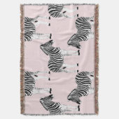 Couverture Cute Noir Blanc Zèbre Animal Rose Design (devant Vertical)