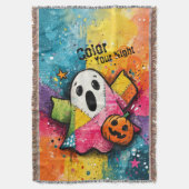 Couverture Cute Patchwork Ghost Colorful Splatter Art (devant Vertical)