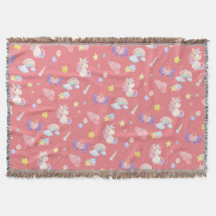 Couverture Cute rose douce licorne arc-en-ciel Motif