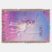 Couverture Cute Unicorne Blanche Avec Rose & Bleu Mane (Devant)