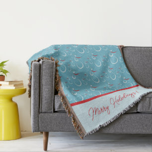Couverture Cyan Red Merry Holidays Jote Snowman Motif